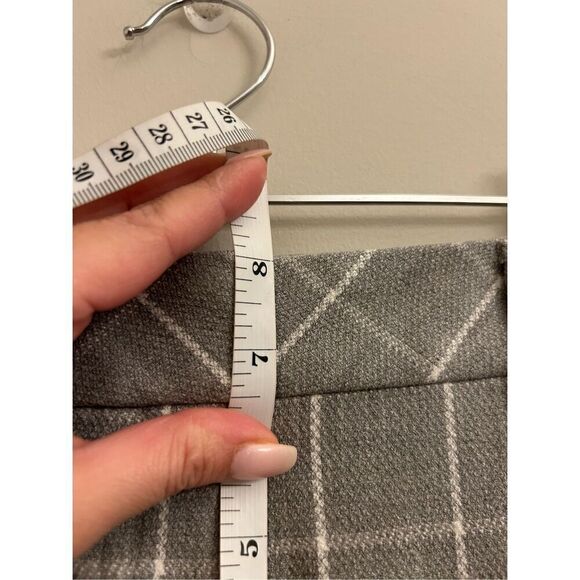 Express gray windowpane plaid Columnist pants size 00R - Picture 7 of 10